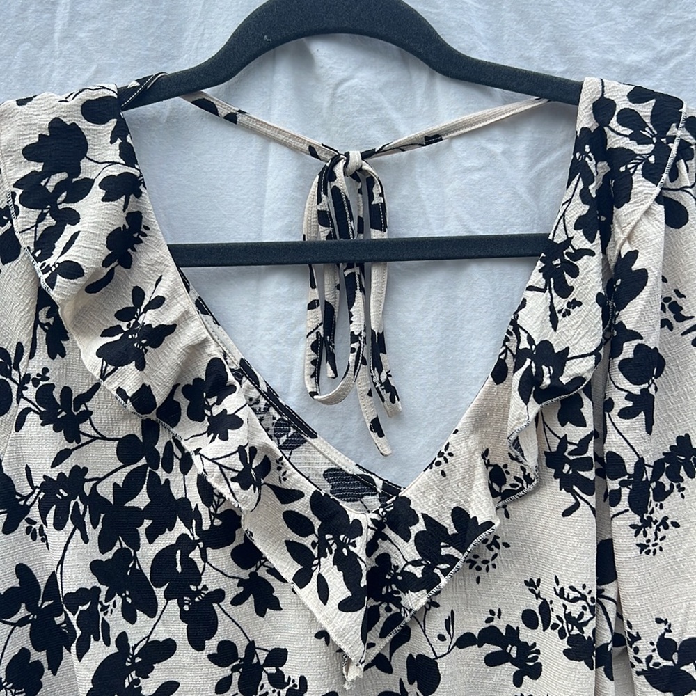 Black and cream dress blouse